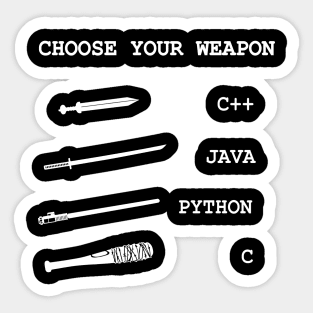 Java vs C++ vs Python vs C Programming Language Comparison Joke Sticker